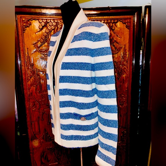 NWT!! Balmain Metal accent threaded Knits heavy weight blazer/jacket:cardigan. - Picture 6 of 6